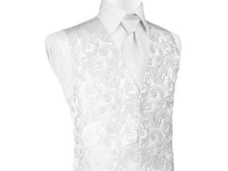 White Tapestry Tuxedo Vest on Sale