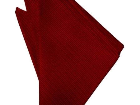 Red Faille Silk Pocket Square Online Hot Sale