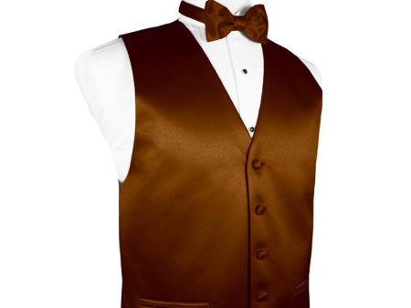 Cognac Luxury Satin Tuxedo Vest Online