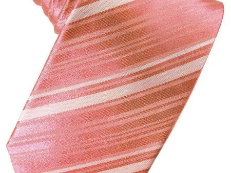 Guava Striped Satin Necktie Fashion