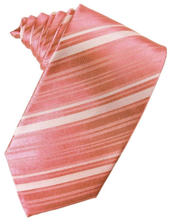 Guava Striped Satin Necktie Fashion