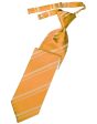 Tangerine Striped Satin Necktie For Sale