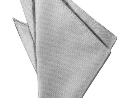 Silver Solid Twill Pocket Square Online Sale