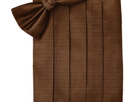 Cinnamon Herringbone Cummerbund Online Hot Sale