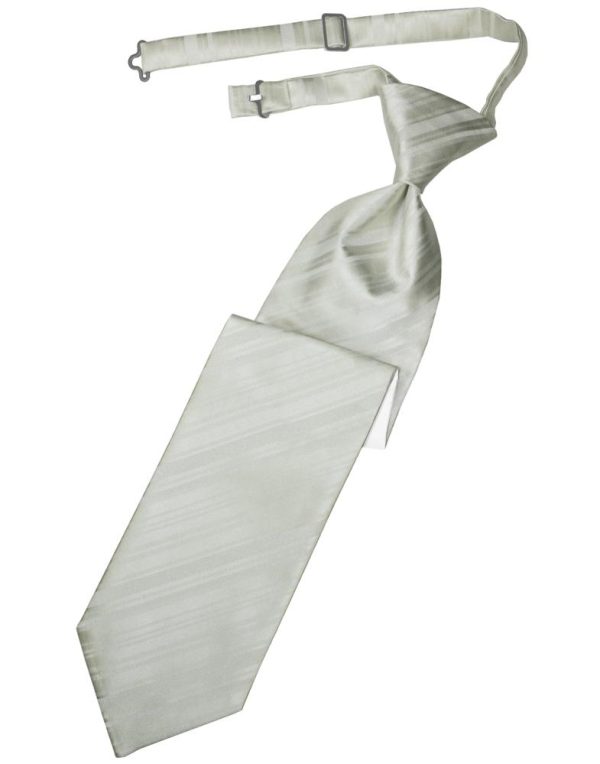 Platinum Striped Satin Necktie Sale