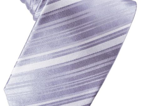 Periwinkle Striped Satin Necktie Online Sale