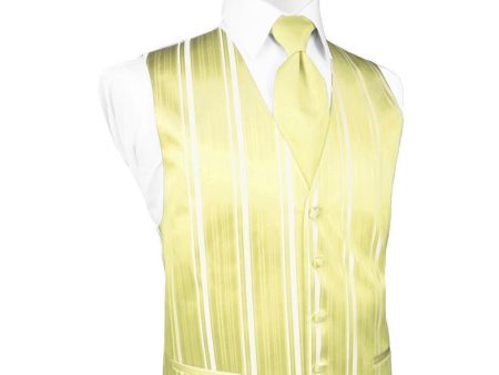 Banana Striped Satin Tuxedo Vest Sale