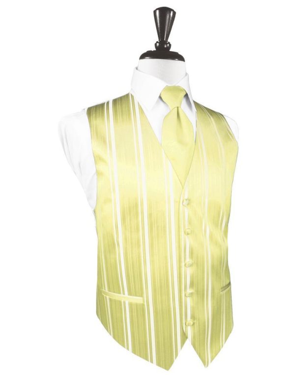 Banana Striped Satin Tuxedo Vest Sale