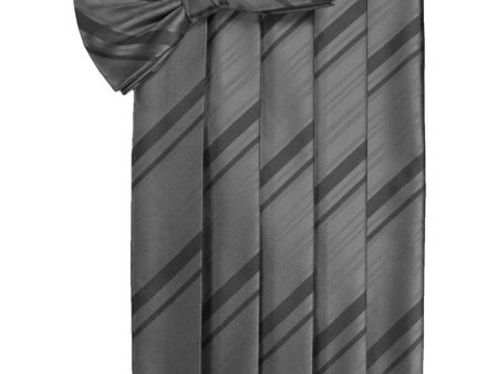 Charcoal Striped Satin Cummerbund Sale