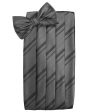 Charcoal Striped Satin Cummerbund Sale