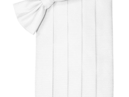 White Herringbone Cummerbund Cheap