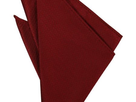 Claret Herringbone Pocket Square For Cheap