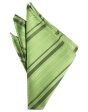 Sage Striped Satin Pocket Square Sale