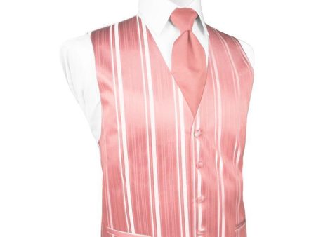 Coral Reef Striped Satin Tuxedo Vest Online Hot Sale