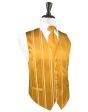 Tangerine Striped Satin Tuxedo Vest Online Hot Sale