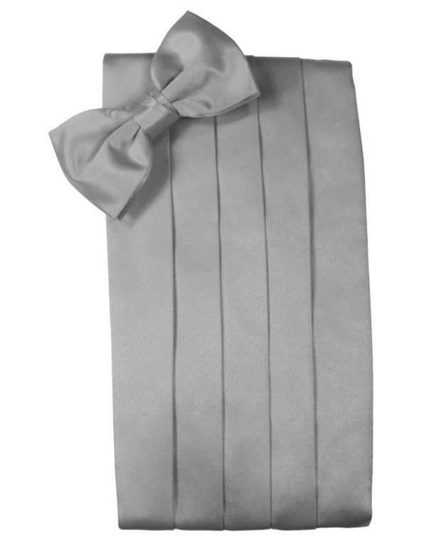 Silver Luxury Satin Cummerbund Sale