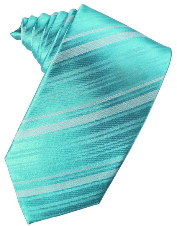 Pool Striped Satin Necktie Cheap