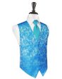 Turquoise Tapestry Tuxedo Vest Hot on Sale