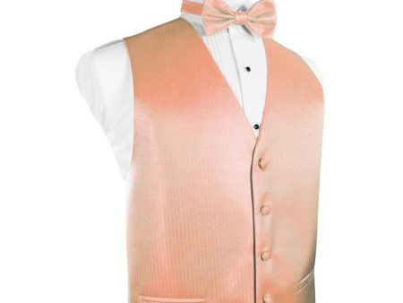 Coral Herringbone Tuxedo Vest For Discount