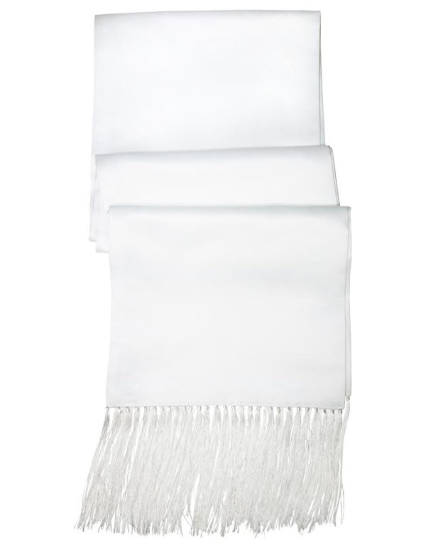 White Luxury Satin Tuxedo Scarf Cheap