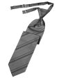 Silver Striped Satin Necktie Cheap