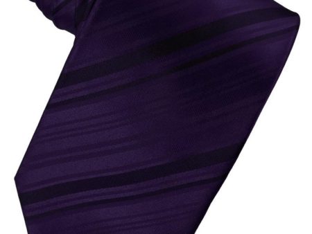 Amethyst Striped Satin Necktie Cheap