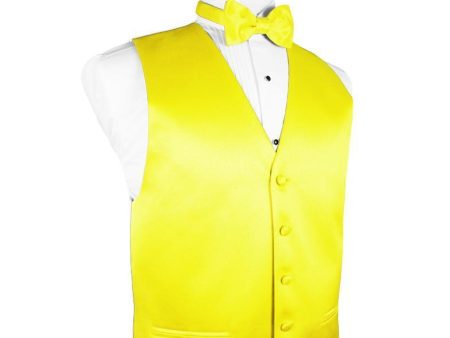 Lemon Luxury Satin Tuxedo Vest Fashion