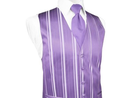 Wisteria Striped Satin Tuxedo Vest Online