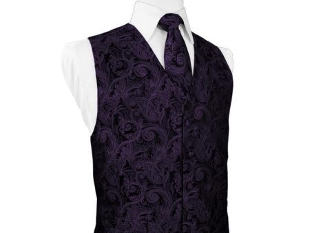 Berry Tapestry Tuxedo Vest For Cheap