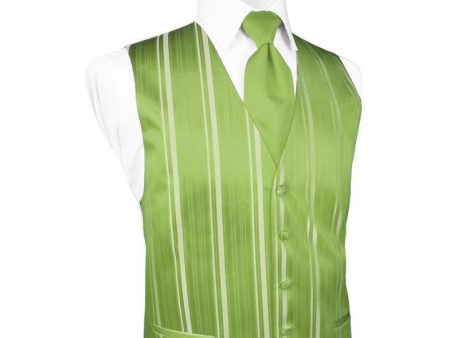 Clover Striped Satin Tuxedo Vest For Discount