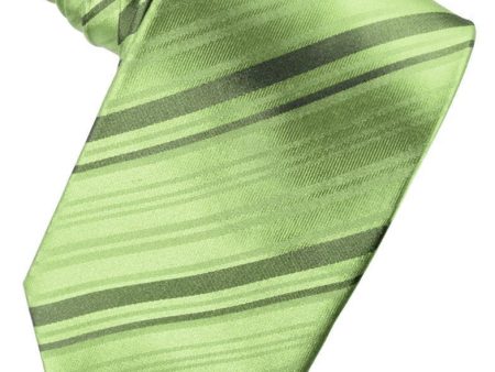 Sage Striped Satin Necktie Online Hot Sale