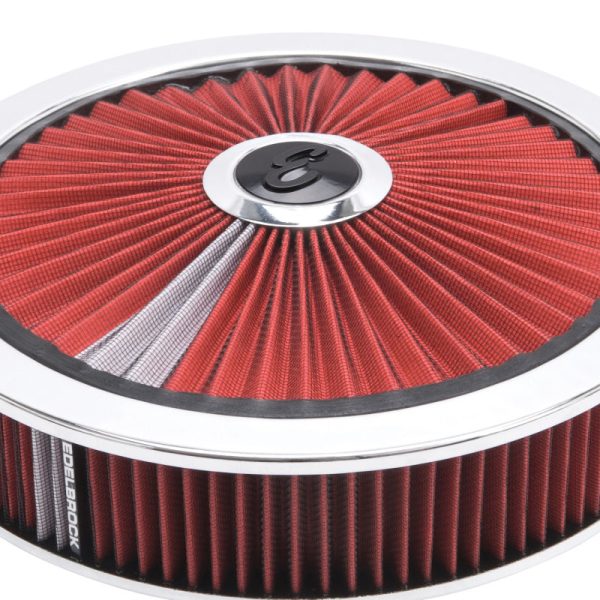 Edelbrock Air Cleaner Pro-Flo High-Flow Series Round Filtered Top Cloth Element 14In Dia X 3 125In Cheap