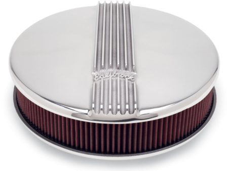 Edelbrock Air Cleaner Classic Series Round Aluminum Top Cloth Element 14In Dia X 3 9In Polished Discount