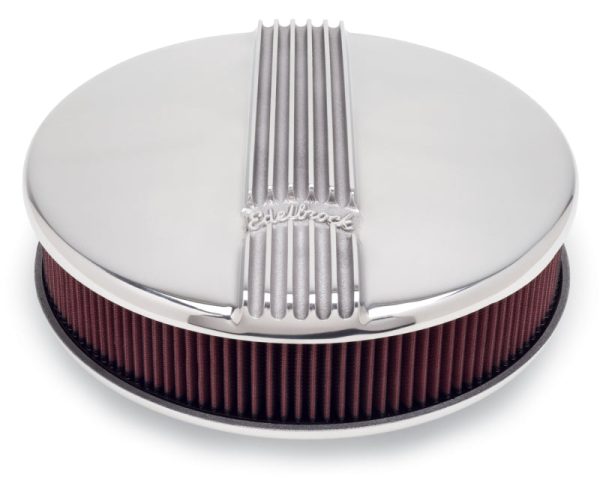 Edelbrock Air Cleaner Classic Series Round Aluminum Top Cloth Element 14In Dia X 3 9In Polished Discount