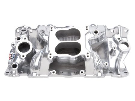 Edelbrock SBC Perf Air Gap Manifold Polished Fashion