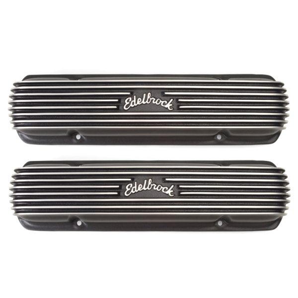 Edelbrock Valve Cover Classic Series Pontiac 1962-1979 301-455 CI V8 Black Online Hot Sale