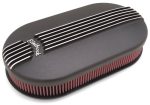 Edelbrock Air Cleaner Classic Series Oval Aluminum 17 5In X 9 35In X 4 45In Dual Carburetor Black Online Sale