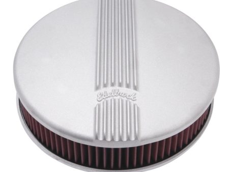 Edelbrock Air Cleaner Classic Series Round Aluminum Top Cloth Element 14In Dia X 3 9In Satin Cheap