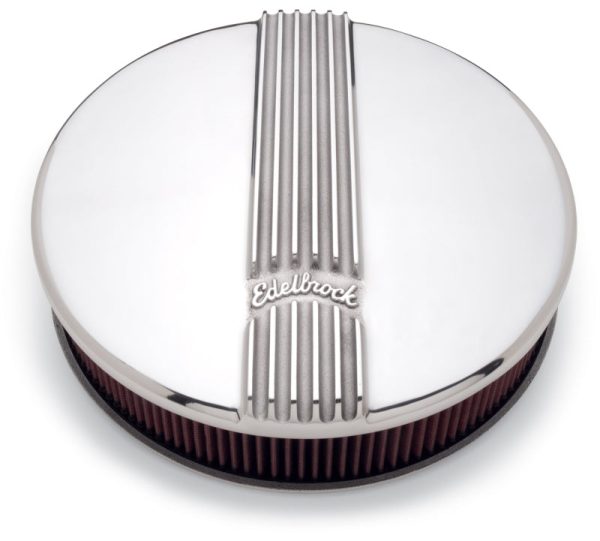 Edelbrock Air Cleaner Classic Series Round Aluminum Top Cloth Element 14In Dia X 3 9In Polished Discount