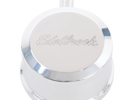 Edelbrock PCV for Valve Cover Aluminum Round Push In w  90-Degree Port Breather Look w  Etched Logo Cheap