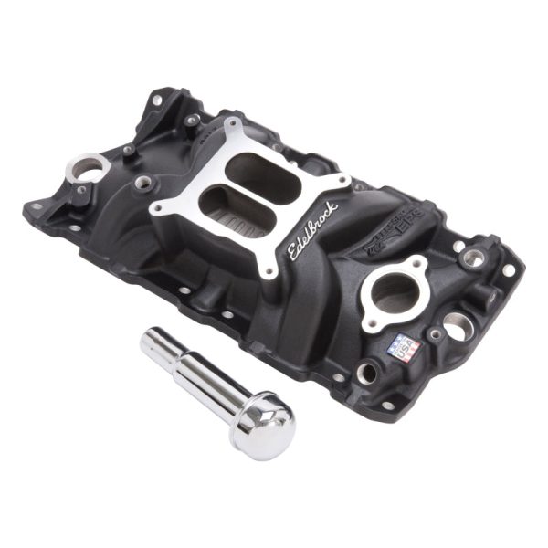 Edelbrock Intake Manifold Perf Eps SBC w  Oil Fill Tube and Breather Black Online now