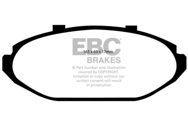 EBC 98-2002 Ford Crown Victoria 4.6L (w ABS Steel Pistons) Yellowstuff Front Brake Pads Hot on Sale