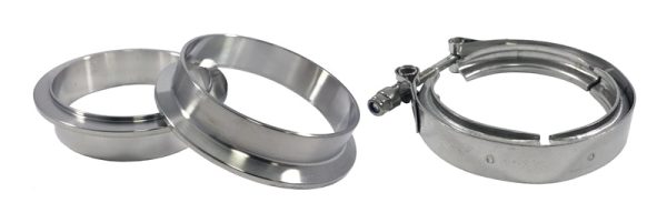 Torque Solution Stainless Steel V-Band Clamp & Flange Kit - 4.5in (114mm) Online now