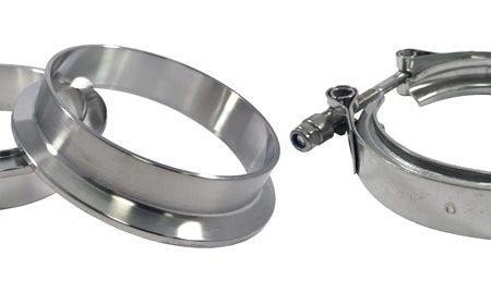 Torque Solution Stainless Steel V-Band Clamp & Flange Kit - 2.75in (70mm) For Sale