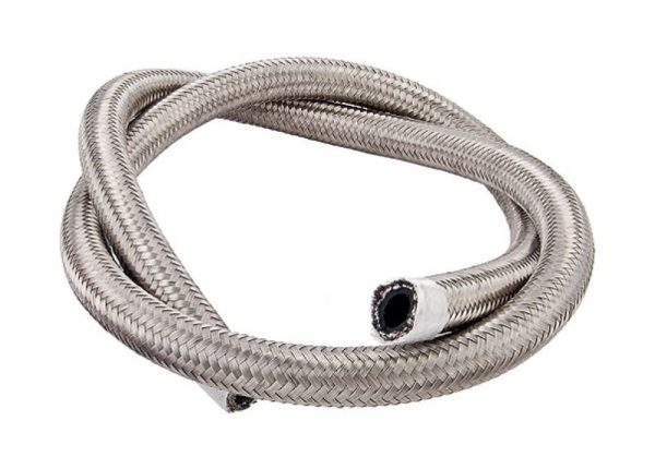 Torque Solution Stainless Steel Braided Rubber Hose -10AN 20ft (0.56in ID) Online Hot Sale